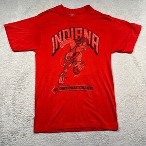 VTG 80s Swingster Indiana Hoosiers National Champs 1987 Tee Single Stitch IU USA